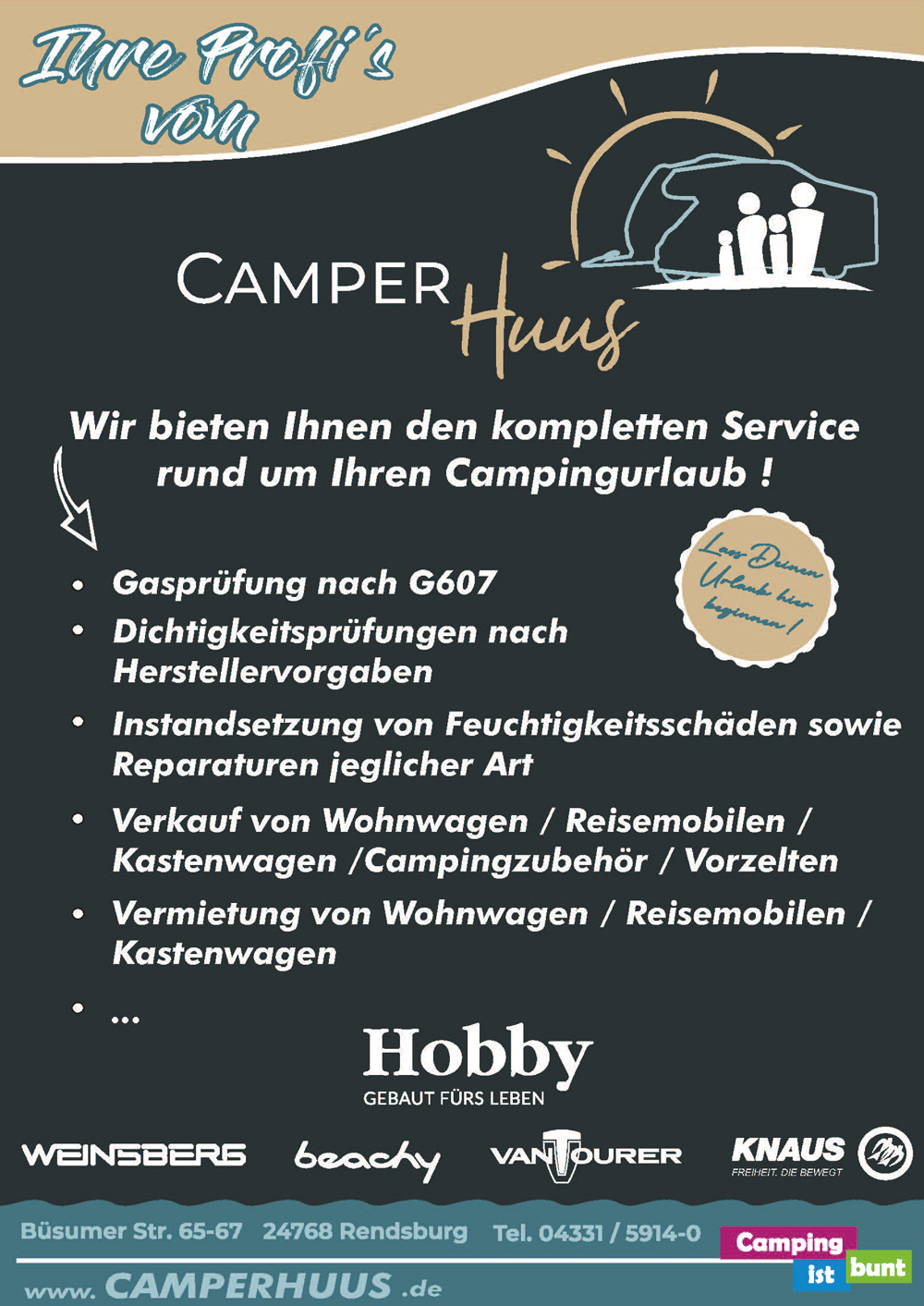Camperhuus - Wohnwagen, Wohnmobile und Camper in Norddeutschland